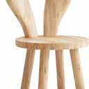 Bunny Chair for Ages 1.5-4 - Small Toddler Wooden Chair with 9.25" Seat Height, Solid Wood Rabbit Stool for Nursery, Playroom & Low Tables, Mini Kids Furniture - 1 Pack