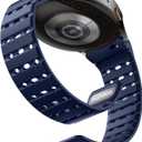 Bandletic Magnetic Silicone Band Compatible with Samsung Galaxy Watch 7 6 5 4 FE 40mm 44mm/for Galaxy Watch 6 4 Classic 43mm 47mm 42mm 46mm/Watch 5 Pro 45mm, 20mm No Gap Sport Strap for Men Women (Navy Blue)