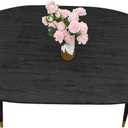 LIBERECOO Oval Fitted Vinyl Tablecloth - Black Wood - Fits 48 x 68 Inch Oval Table - Waterproof, Elastic Edged for Secure Fit, Easy to Clean Plastic Table Cover