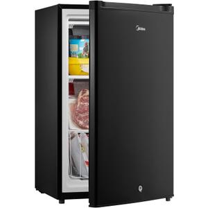 Midea MRU03M2ABB Upright Freezer, 3.0 Cubic Feet Mini Freezer, For Kitchen Apartment Office Basement or Dormitory, Black