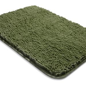 Yeaban Sage Bathroom Rugs  Thick Chenille Bath Mats | Absorbent and Washable Bath Rug Non-Slip, Plush Rugs for Bathroom, Kitchen, Shower, Sink - 17" x 24"