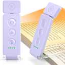 Glocusent 12 LED Rechargeable Book Light, Clip-on Reading Light with 5 Colors & 5 Brightness Levels, Up to 100Hrs Runtime, Eye-Caring Reading Lights for Books in Bed, Perfect for Book Lovers, Kids