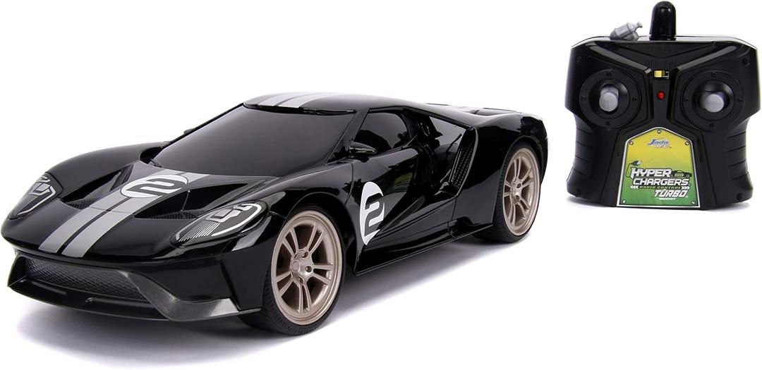 Jada Hyperchargers 1:16 2017 Ford GT Remote Control Car 2.4 GHz Black/White, Toys for Kids and Adults Jada Hyperchargers 1:16 2017 Ford GT Remote Control Car 2.4 GHz Black/White, Toys for Kids and Adults
