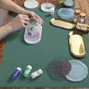 Sapid Extra Large Silicone Sheet for Crafts, Thick Silicone Jewelry Casting Mats, Nonstick Nonslip Silicon Mat for Epoxy Resin, Art Painting, Heat- Resistance Counter Mat (20"27.9", Dark Green)