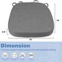 BUYUE Thickened 2.5" Dining Chair Cushions Set of 4, U-Shape High Density Foam Comfortable Chair Pads for Kitchen, Slip Resistant Indoor Seat Cushions (4 PCS, Dark Gray)