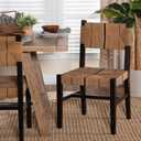 Bali & pari Prita Paper Loom and Mahogany Wood Furniture Collection, Dining Chair, Black, Single