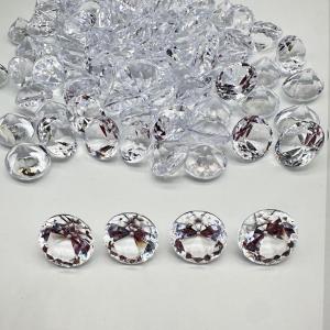 Acrylic Diamond Gems Plastic Fake Gems 90 pcs 1Inch Faux Gemstones for Kids, Table Scatters Wedding Party,Vase Fillers,Candle Display,Treasure Chest Hunt Party Favors (Clear)
