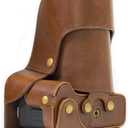 Megagear MG1185 Canon EOS Rebel T6s, 8000D (18-55mm) Ever Ready Leather Camera Case and Strap - Dark Brown