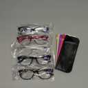 Reading Glasses Blue Light Blocking, Computer Glasses for Women Men, Fashion Square Eyeglasses 5 Pairs +1.0