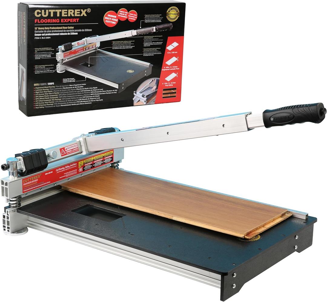 Heavy Duty 13" Professional Laminate Floor Cutter, Vinyl Floor Cutter, Multi-layer Flooring, Parquet, Fiber Cement Wall Panels, Rubber Concave Base, LVT, VCT, SPC, PVC, LVP, WPC, Vinyl Plank