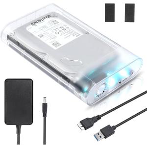 ELUTENG 3.5 Hard Drive Enclosure USB 3.0 Internal/External Hard Drive Case for 3.5/2.5 inch SATA HDD Up to 20TB Support UASP with 12V 24W Power Adapter No Driver Needed