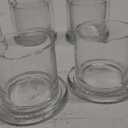 Maxdot 4 Pack Qtip Dispenser Apothecary Jars with Lids and Labels Glass Qtip Holder Storage Qtip Container Bathroom Organizers and Storage for Cotton Ball, Swabs, Makeup Sponges, Candy, Jewelry, Clear