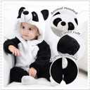 MICHLEY Unisex Baby Animal Costume Winter Autumn Flannel Hooded Romper Cosplay Jumpsuit (White, S)