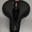 Bike Seat Cushion Compatible with Huffy, Comfortable Wide Bicycle Saddle for Men and Women, Memory Foam, Dual Shock Absorbing and Reflective Strip, Replacement Seat Cushion for Exercise and Road Bike