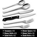 Hiware 72-Piece Silverware Set for 12, Stainless Steel Flatware Cutlery Set For Home Kitchen Restaurant Hotel, Mirror Polished, Dishwasher Safe
