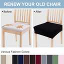 Smiry Stretch Jacquard Seat Covers for Dining Room Chairs Set of 4, Removable Washable Chair Seat Protector Slipcovers, No Rear Covers, Black