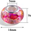 Large Hole Beads for Jewelry Making 120pcs 14mm Large Hole Murano Beads for Pens European lampwork Beads for Beadable Pens Spacer Beads Bulk for Crafts Garden Stakes White Mix