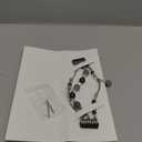 Simpeak Bracelet Elastic Band Compatible with Fitbit Versa/Versa 2/Versa Lite/Versa SE Smartwatch Only, Women Beaded Pearl Band Replacement for Fitbit Versa 2/Lite/SE, Black Grey