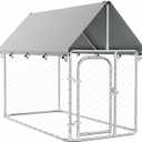 vidaXL Outdoor Dog Kennel, Dog Pen Kennel Playpen House with Roof, Heavy Duty Dog Crate Outdoor Metal Pet Animal Cage Fence for Yard, Size: 78.7"L x 39.4"W x 59.1"H
