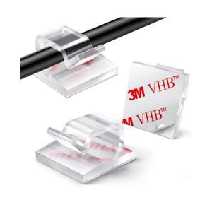 60Pcs Christmas Light Clips, Hooks for Outdoor String Lights Clips, Adhesive Cord Organizer Hooks, Sticky Wire Holder for Hanging Christmas Lights, Wall Cable, Fairy Lights (Clear, Medium)