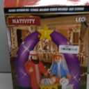 8FT FUN LITTLE TOYS 2025 Nativity Scene Christmas Inflatable with LED Lights for Outdoor Yard Decoration