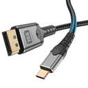 MaxRenard USB-C to DisplayPort 2.1 Cable 16K@30Hz/8K@120Hz/4K@240Hz Gaming-Grade, Thunderbolt 4/3 Compatible 40Gbps High-Speed, for MacBook M4/Dell XPS/Surface Pro & Gaming Monitors (3.3Feet)