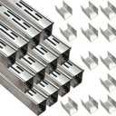 Channel Drain 1-1/4" Wide x 39' 3-5/8" Long,Silver Outdoor Pool Deck Drain Channel 304 Stainless Steel with Coupling,Pool Drain for Concrete/Paver/Patios/Walkways, Size: W 1-1/4" x L 3' 3-5/8" 12-Pack