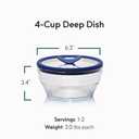 Anyday 4-Cup Glass Food Storage with Glass Lid, Round Deep Dish | Plastic-Free Meal Prep & Microwave Cookware | Stackable Airtight Storage Container with Vented Lid for Microwave-Safe Reheating