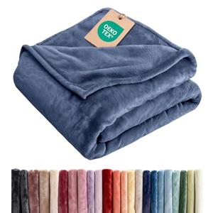 Ultra Soft Fleece Blanket Twin Size - Flannel Fleece Luxury Twin Blanket - Lightweight for Couch Bed Chair - Thick, Warm and Breathable - All Season Cozy Anti-Static Microplush Bedding, Washed Blue