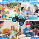 DYODYORC Remote Control Car, 2.4Ghz All Terrain Shark Monster Truck Toys, RC Truck with Music, 3 Lighting Effects, 360 Stunt Capable, 2 Batteries Ready to Run, Toy Gifts for Boys and Girls (Blue)