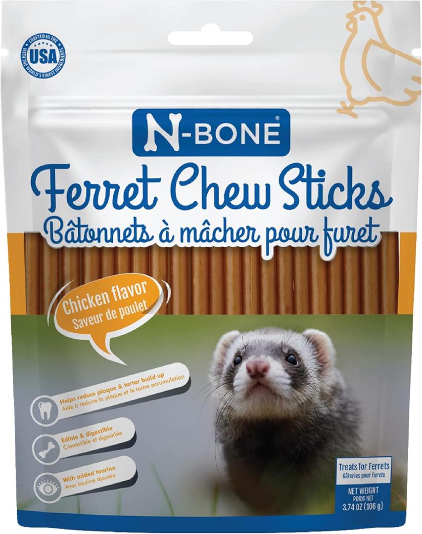 N-Bone Ferret Chew Sticks Chicken Flavor, 3.74-oz Bag (EXP 07/22/27)