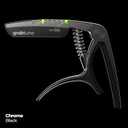 Grabtune Acoustic Guitar Capo-Tuner | 2 In 1 Equipment | Precise and Accurate Tuning System | Full Color LED Edge Lighting Display | USB Rechargeable Battery | Chrome Plating (Black)