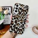 J.west Case for Samsung Galaxy S23 Case 6.1-inch, Luxury Sparkle Translucent Clear Leopard Cheetah Print Pearly Design Soft Silicone Slim TPU Protective Phone Case Cover for Girls Women (Bling)
