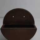 Sunnydaze 12" Round Wall Planter - Polyresin Wall-Hanging Flower Pot for Indoor or Outdoor Use - Dark Brown