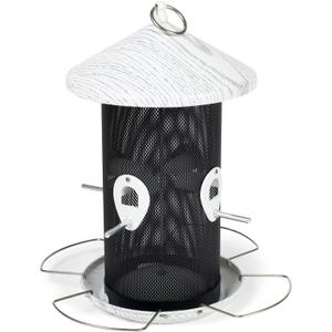Cottage Garden Hanging 12 inch Whitewashed Finish Heavy Duty Mesh Metal 3 Lb. Bird Feeder