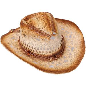 Livingston Men & Women's Woven Straw Cowboy Hat w/Hat Band