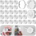 Hillban 60 sets Magnetic Light Clips for Govee H706 Outdoor Lights Mounting Clip with Iron Sheet Light Clips Magnetic Compatible with Govee Pro Permanent Outdoor Lights Extension (White)