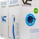 Vertical Cable Cat6, 550 MHz, UTP, 23AWG, Solid Bare Copper,1000ft, Bulk Ethernet Cable - 060 Series, Black