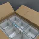 Set of 6 Square Glass Vases 4" x 4" x 4", Clear Flower Vase, Plant Terrarium, Candle Holder for Wedding Centerpiece, Office Decorations, Home Dcor, Parties and Events