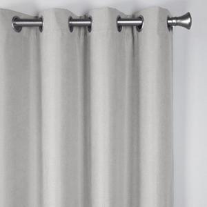 SUN+BLK Nantes Luxury Insulated Total Blackout Grommet Single Curtain Panel, Noise Reducing, Light Blocking, Light Grey, 52x63