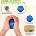 Jenaai 12 Sets Social Worker Gift 2.5 Inch Mini Graduation Globe Earth Stress Balls Squeeze Relief Balls with Thankful Card for Office Finger Exercise Volunteers