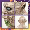 Vampire Mask Scary Zombie Monster Sharp Teeth Mask Halloween Devil Full Head Latex Costume Props for Party (Grey)
