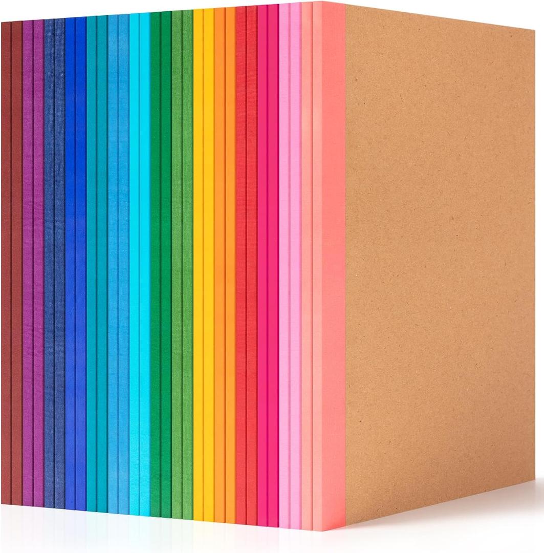 30 Pack Lined Notebook Journals Bulk, A5 College Ruled Composition Notebook, 8.3x 5.5,Kraft Cover with Rainbow Spines, 15 Colors 60 Pages for School Office Travel