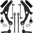 AUQDD 12Pc Front End Suspension Kit Fit For 11-14 Ch-rysler 200, 07-10 Sebring, 08-14 Do-dge Avenger, Lower Control Arm, Ball Joint, Sway Bar Link, Outer Inner Tie Rod End (# K641333 K750385 EV800611)
