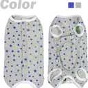 Dogs Recovery Suit Post Surgery Shirt for Puppy, Wound Protective Clothes for Little Animals(Grey Stars-m) (Gray, M)