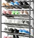 AQQHSAIN 10 Tier Over The Door Shoe Organizer Wall Shoe Shelf Shoe Holder Door Shoe Rack for Closet Pantry Hanging Shoes Clothes Toys Storage Shelves (Black)