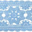 uxcell Crochet Doilies, 22" x 10" Handmade Crochet Table Placemats Oval Lace Doilies 3 Flowers Pattern Cotton Coaster for Wedding Party Decoration, Light Blue