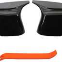 Horn Style Glossy Black Door Mirror Cover Cap Compatible with 2014-2020 Infiniti Q50 Q60 Q70 QX30