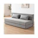 SUYOLS Folding Sofa Bed with Pillows- Convertible Chair Floor Couch & Sleeping Mattress, Foldable Memory Foam Sleeper for Living Room/Dorm/Guest Room/Home Office/Apartment/Loft, Queen, Light Gray