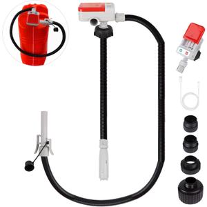 Fuel Transfer Pump (3.2GPM) with Auto-Stop Sensor, 51" Hose Automatic Gas Pump Transfer with 4 Gas Can/Racing Can Fittings, USB and Battery Powered Portable Siphon Pump for Oil, Gasoline, Diesel